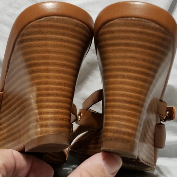 Cole haan wedge sandals tan eyelet adjustable 🔥 - Picture 5 of 9